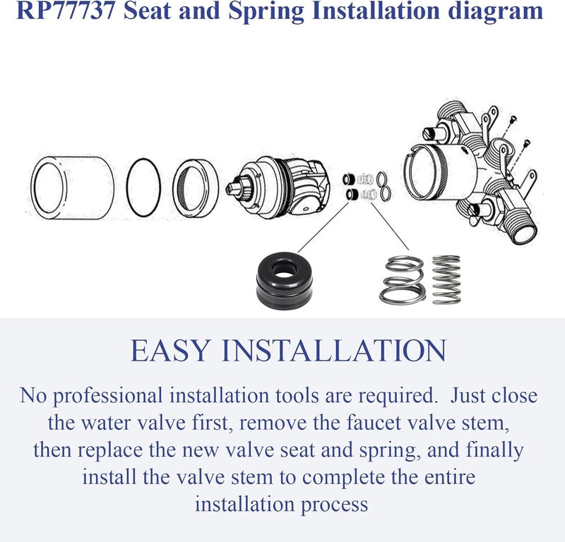Javiix RP77737 Faucet seat and spring kit for Delta shower cartridge - Image 5